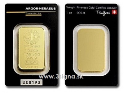 Argor Heraeus 1 Oz - Zlatý slitek 