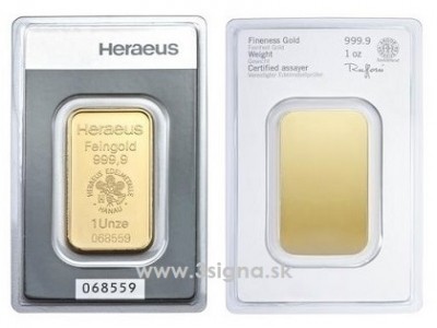 Heraeus 1 Oz - Zlatý slitek