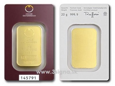 Münze Österreich 20g - Zlatý slitek 