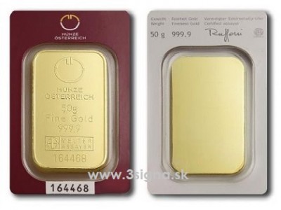 Münze Österreich 50g - Zlatý slitek 