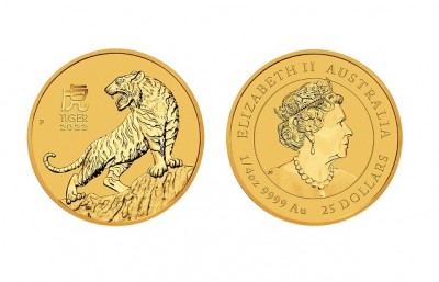 Tiger 2022 1/4 Oz - Zlatá mince 