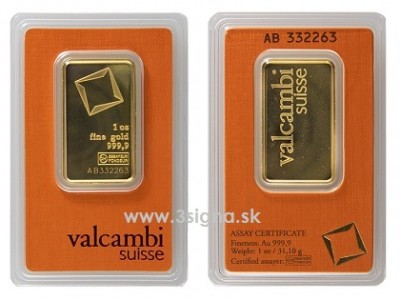 Valcambi 1 Oz - Zlatý slitek 