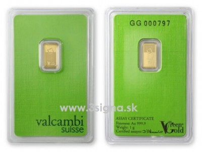 Valcambi GREEN 1g - Zlatý slitek 